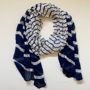 Blue & White Striped Scarf